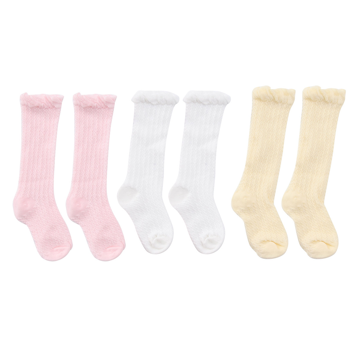 Unisex Baby Socks Non Slip - 3 pary letnich, przeciwkomarowych, długich skarpetek